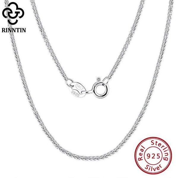 Correntes Rinntin 925 Sterling Silver italiano Made artesanal de 1,2 mm Colar de corrente de chapina para mulheres Moda Simple Basic Chain Jóias SC53 D240509