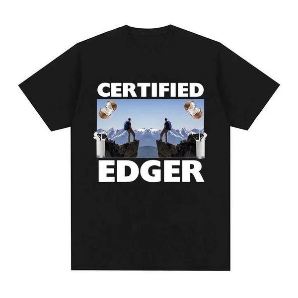 Мужские футболки 2024 Сертифицированные Edger Meme Graphic T Рубасы смешные без ореха ноябрьская футболка для одежды Мужские женщины. Повседневная модная хлопок TS T240506
