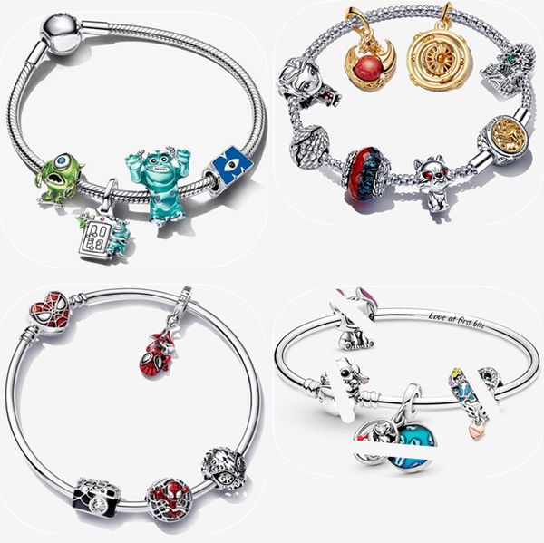 925 Silber Designer Schmuck für Frauen Urlaubsgeschenk Charme Armband Spider Perlen Anhänger DIY FIT PANDORAS DISNESS LILOS SNSTITCHS Zaubernährungsbranband mit Originalschachtel