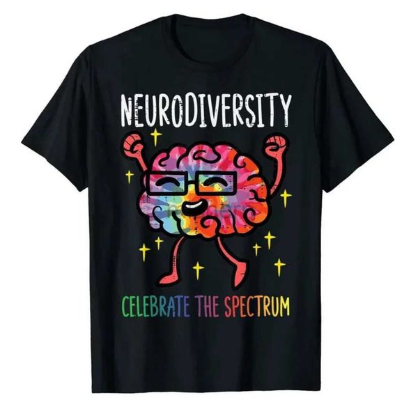 Herren T-Shirts Neurotic Brain Autism Awareness Asd Hyperaktivität Störung Männliches T-Shirt niedliche grafische T-Shirt Y2K Top Fun Geschenk Kurzarm Set D240509