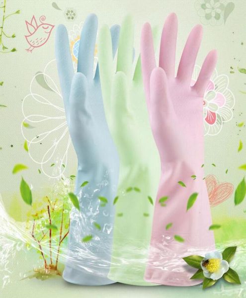Guanti per la lavaggio della cucina guanti impermeabili guanti in gomma durevoli per la lavanderia domestica guanti in lattice a 3 colori KKA15813786114
