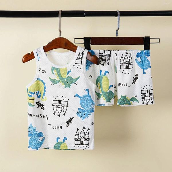 Bekleidungssets Baby Jungen Kleidung Set Sommer Kleinkind Cartoon Tier Casual Tank Top Shorts Pyjama Kurzärärmelanzug 2 3 4 5 6 7y