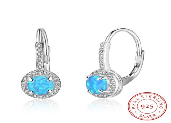 Gute Qualität echtes 925 Sterling Silver Ohrringe Labor Opal Stones Damen Juwely Geschenk Antiellergisch billig Whole2025475