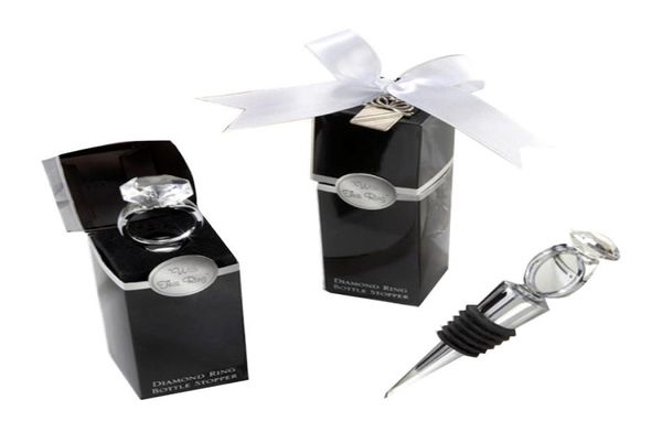 Crystal Diamond Ring Stoppers Casa cucina barretto utensile champagne bottiglia per matrimoni regalo ospiti Gift box packaging5962362