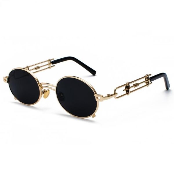 Güneş gözlüğü moda tarzı metal yuvarlak steampunk erkekler retro vintage gotik buhar punk güneş gözlükleri kadınlar için yaz 2022sunglasses 266a