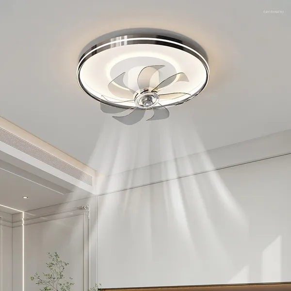 Candeliers Modern teto Fan LED Iluminação para quarto Apartamento infantil da sala de cozinha lustre redondo branco com controle remoto