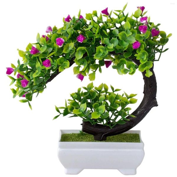 Декоративные цветы искусственные растения бонсай имитируют дерево -горшки из фальшивых украшений комнаты