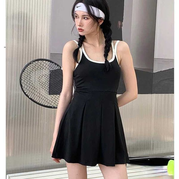 Abiti attivi all'aperto che corre in gioco da tennis femminile da tennis abito da badminton da tennis saltare corda frisb gonna sportiva abito da tennis da pentola gonna pieghettata y240508