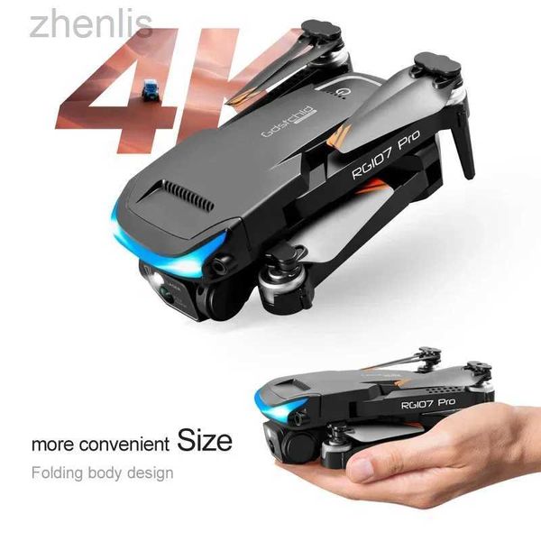 Dronlar Yeni RG107 Pro Drone Havacılık Fotoğrafçılığı Fırçasız Motor Katlanabilir Dört Helikopter Oyuncak 10K Profesyonel Çift HD FPV Mini Drone Kamera D240509