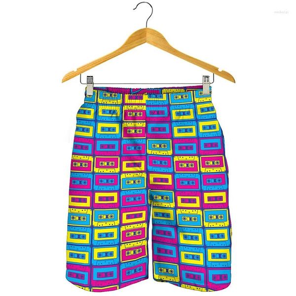 Herren Shorts Bunte Musikbandgrafik Kurzhose Männer 3D Printed Beach Schnell trocken Schwimmen Trunks Sommer Y2K Surfbrett