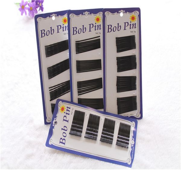 Preto bobby pins women acessórios de cabelo bob pin clipes de cabelo de meninas barrette onda reta bb hairpins jóias de casamento 50CardsLot7435754