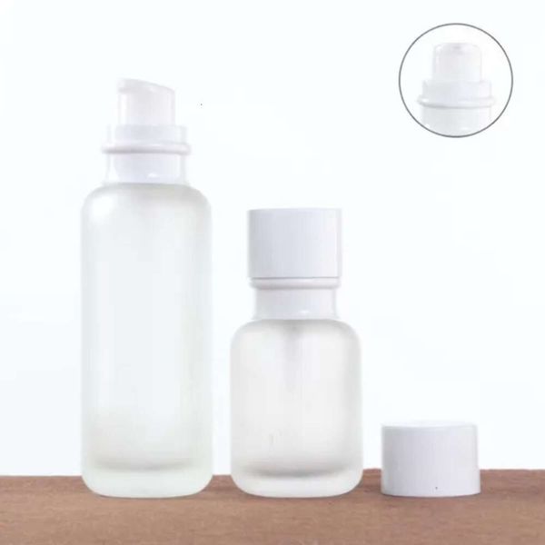 Косметика стеклянную оптовую козью молоко бутылка бело -крышка упаковочный материал