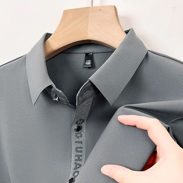 Camicie casual maschile da stampa di fascia alta da design di seta di seta per seta uomo abbigliamento coreano moda 2024 camisas a maniche corte estate y busas