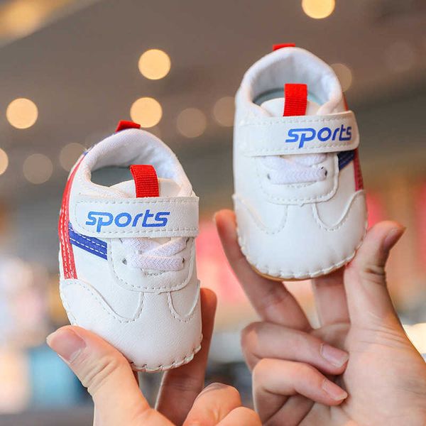 Tênis de tênis de primavera e outono Sapatos de caminhada infantil macio solado recém -nascido Anti -Slip Kick costura embrulhada Preço interno H240509
