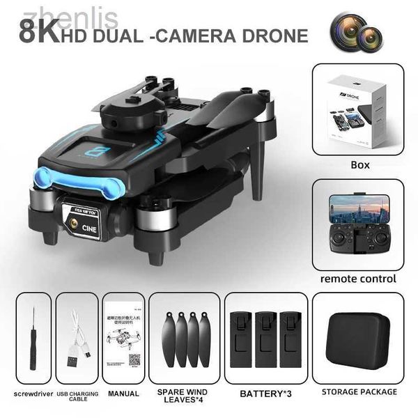 Drones F169 8K RC Drone 4K Professional equipado com câmera Wi-Fi de alta definição 2 eixos Anti Shake Universal Joint Four Helicopters Motor sem escova Mini D240509