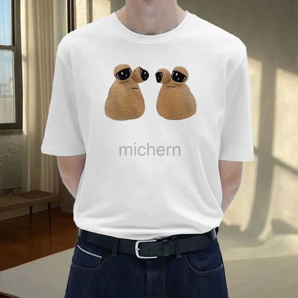 Herren-T-Shirts 2024 Hochwertiges T-Shirt POU T-Shirt Damen Designer T-Shirt Anime Print Unisex ästhetische Straßenkleidung Comic Top D240509