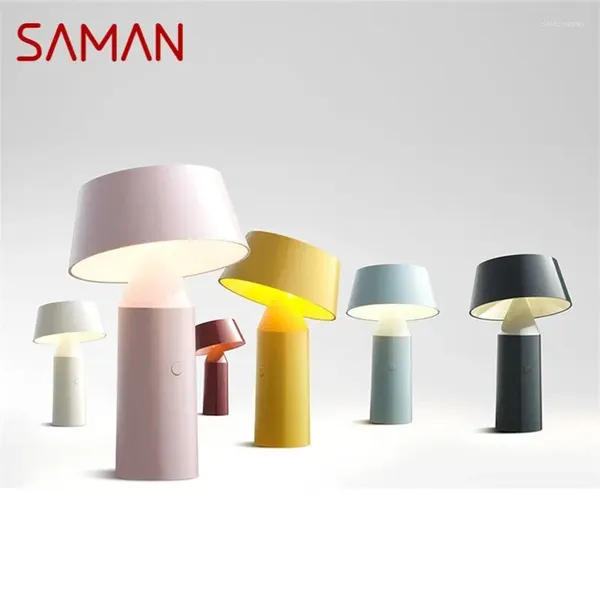 Tischlampen Saman Moderne Lampe Kreative LED Cordless Decorative für wiederaufladbare Schreibtischleuchten