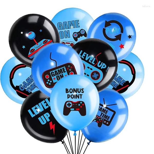 Partydekoration Videospielballons Setzen Sie Geburtstagsthema Black Latex für Teenager Spielerversorgungen