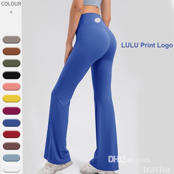 Pantaloni svasati estivi per donne yoga fitness usura push -up allenamenti leggings donne stampare logo nylan spandex tessuto di alta qualità pantalone