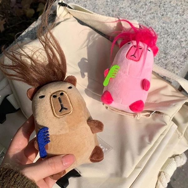 Keychains Capybara Keychain Plüschbeutel Charme Accessoire entzückende gefüllte Keyring Soft Spielzeugschlüsselringe für Geburtstagsgeschenk Drop