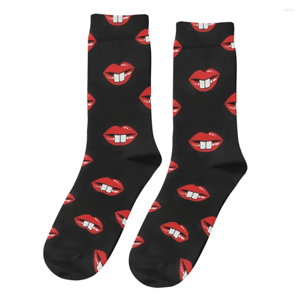 Herrensocken Vintage zwei Vorderzähne lustig Unisex Harajuku Muster gedruckt Crew Socken Geschenk