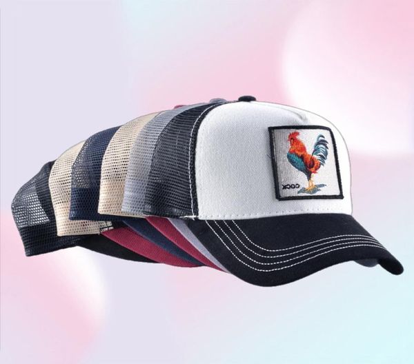 Neue Cockcap Baseball Caps Rooster Stickerei Hats Männer Snapback atmungsable Meshknochen Model Streetwear Hocker Trucker Cap Women3499992