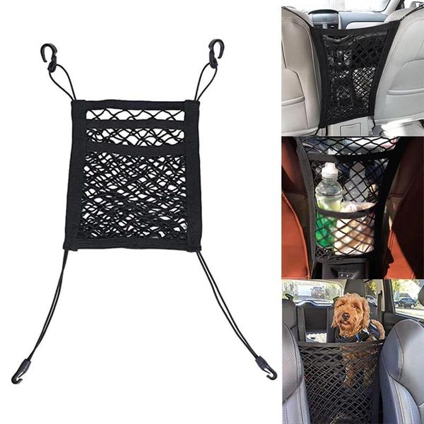 Bolsas de armazenamento 3 camadas 25x30cm Universal Car Seat Organizer Bag de malha automática de malha de bagagem de bagagem de papel