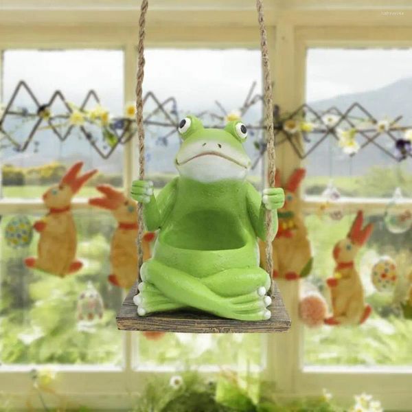 Vasen Garten hängende Pflanzer wetterfeste Swing Frosch Blumenpot für Innenräume im Freien Gebrauch Harz Figur Pflanzer Pot Home Balkon