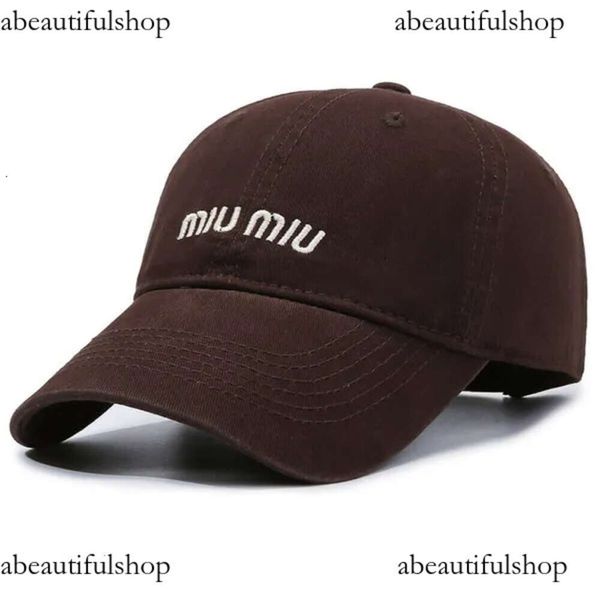 MUI MUI Designer Baseball Cap Hat feminino Fashion Fashion Fashion Casual Sunshade Sports Sports Hat Hair Quality Logo e confortável Hat da moda 80 287