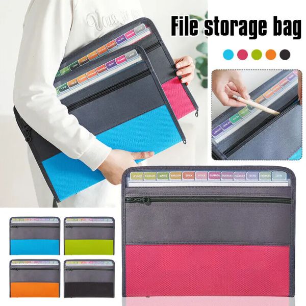 BAGO NOVO Organizador de arquivo em expansão 13 Pocket Accordion A4 File Pasta Document Organizer Expanding Zip File Paster com fechamento do zíper