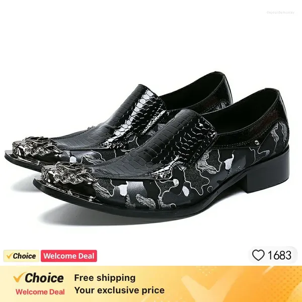 Отсуть обувь мужчина бизнес est Oxford Snake Skin Iron Toe Toe