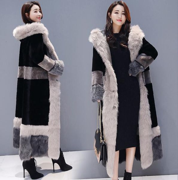 Frauen Faux Pelzmantel 2018 Winter Plus Größe Russisch Dicke pelzige Jacke gemütlicher Maxi -Pelz -Mantel flauschiger loser warmer Mäntel Lange Schichten T197170093