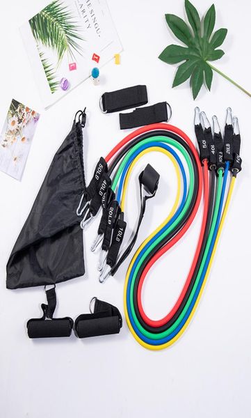 11pcs/set pu ipi fitness egzersizleri direnç bantları lateks tüpler pedal egzersizi vücut eğitimi egzersiz elastik yoga bandı2950823