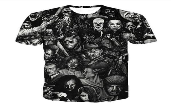 Stile estivo più nuovo maschile di moda freddy jason assassini film horror divertenti tshirt casual stampa 3d xdx039232536