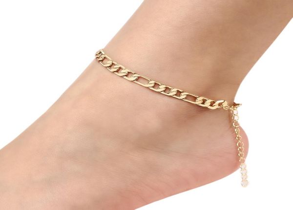 Fashion Summer Foot Chain Maxi Chain Bracciale Gold Anklet Halhal Barefoot Sandals Beach Feet Gioielli Accessori 7142245