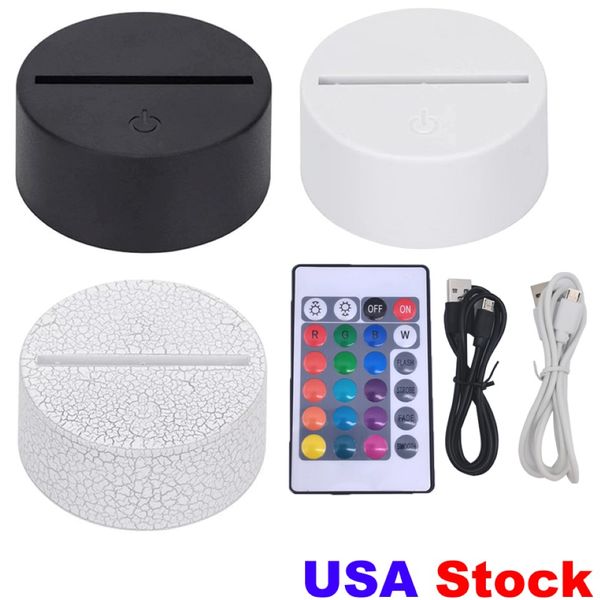 3in1 basi lampade a led luci notturne RGB per illuso 3D illuso Night Light Touch Sostituzione Base da scrivania da tavolo 9D USA