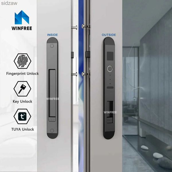 Smart Lock Lock Winfree Sliding Door Intelligent Lock Tuya Bluetooth Remote Remote Imprint Acesso Control WX