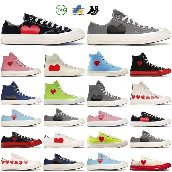 Domande da donna degli anni '70 Scarpe designer di scarpe rosse Casual Casualmente 1970 Scarpe grandi occhi Chuck Hearts Amore degli anni '70 con gli occhi Hearts Shape Materiali di tela Classic Men Donne Sport Sport 2024