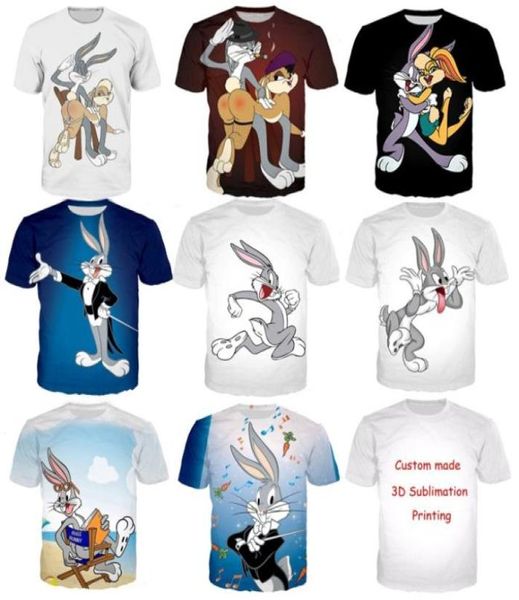 Roupas de moda Bugs Bunny Lola Bunny Jersey Spring Casual Tshirt Mulheres homens 3D camiseta harajuku camiseta de verão tops78660984
