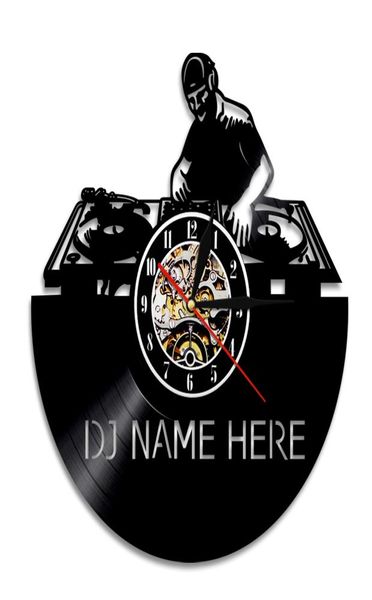 DJ Clocks Music Wall Decorazioni per la casa Soggiorno LED Lighting Watch progettato 12Quot Disco Art Vinyl Record per Musician Quartz Needle1042289