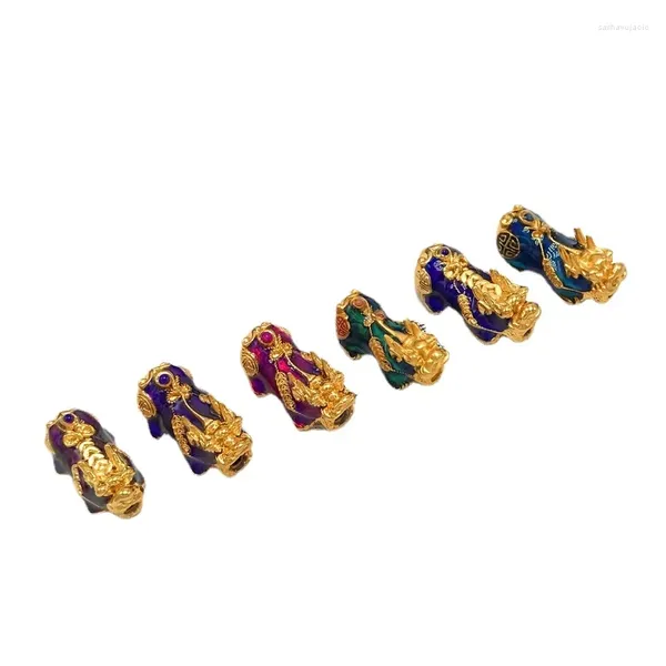 Bracelets de charme areia ouro colorido colorido pixiu single sigen bacelelet acessórios banhados o dinheiro de atração sólida não desaparecerá por muito tempo