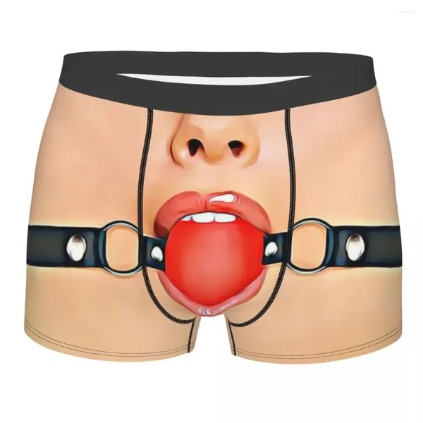 Underpants Ball Gag Unterwäsche Männer gedruckt maßgeschneiderte BDSM Knick Sex Play Boxer Shorts Höschen Slips atmungsaktiv