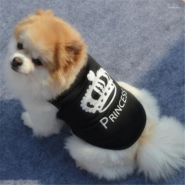 Hundekleidung Kronendruck Pet T Shirt Weste Sommer Hunde Haustiere Kleidung Baumwolle T -Shirt Welpe Kleidung Chihuahua Kostüm Roupa Cachorro