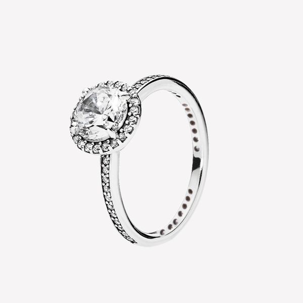 Anello nuziale di belle donne grandi anelli di diamanti CZ con set di scatole originali per pandora anello regalo di fidanzamento in argento sterling 252v