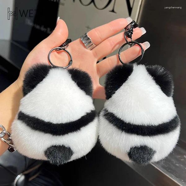 Portachiavi imitatio mini panda bambini simpatici peli di peluche per borsetta per borsetta a sospensione per pendenti accessori per giocattoli.