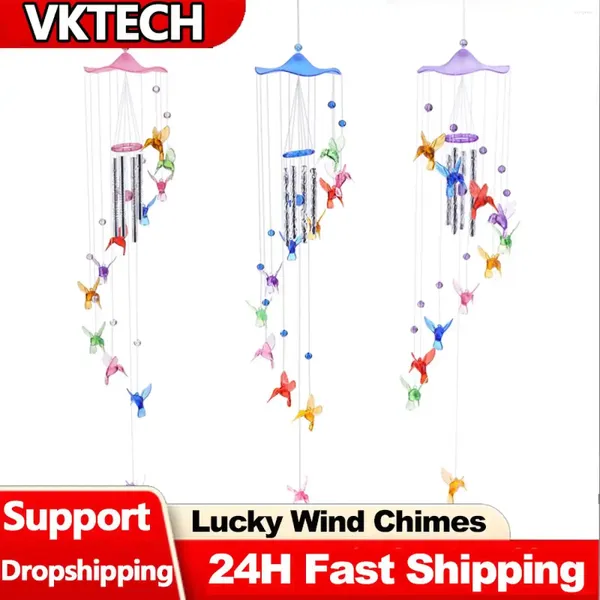 Figurine decorative HummingBird Lucky Wind Chimes Where Wall a mano pendenti a sospensione CHIME artigianato Ornamenti regali di compleanno Decorazione