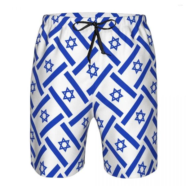 Herren Shorts Schwimmsommer Schwimmbad Strandbrand männliche Bekleidungshose Israel Flagge