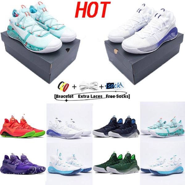 Scarpe da basket del marchio designer di sesta generazione Curry 6 Christmas Snowfulke maschile da donna Scarpe pratiche fidabili di scarpe da corsa alla moda taglia 36-45