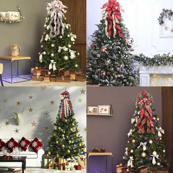 Fiori decorativi ghirlanti super grandi dimensioni 86 cm Archi di albero di Natale Ornamenti a bowknot per ghirlanda di natali