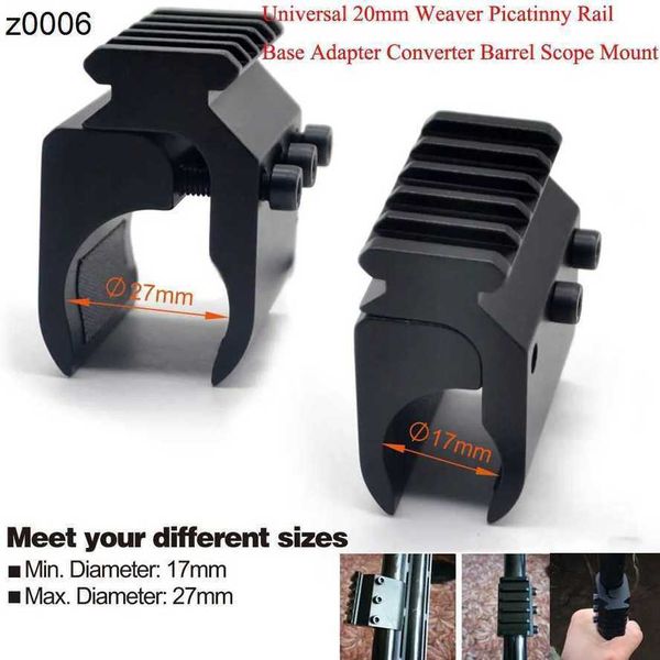 Parte di caccia da 20 mm Weaver Picatinny Rail Base Adattatore Adattatore Funzionamento Mount Apverter Convertitore Laser Sight Flashlight Funts RR